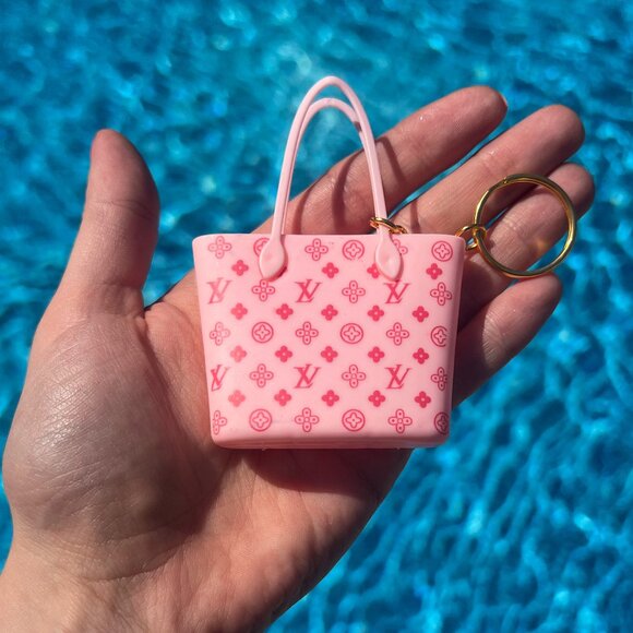 Accessories - Fashion LV pink neverfull plastic purse keychain